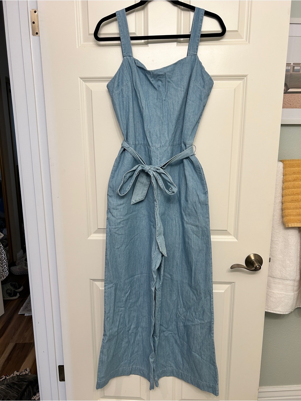 GAP Light Blue Chambray Jumpsuit 10/Tall